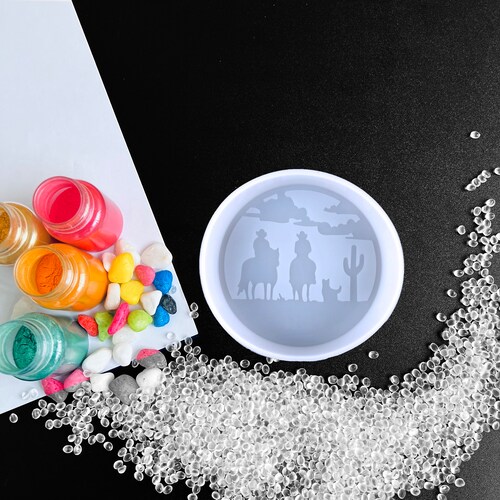 Fuehbur 4 Inch Round-1 Cavity Freshie Silicone Epoxy Resin Molds, Aroma Beads, Soap Mold - Oven Safe[One Cavity Circle Large Mould]- Diameter