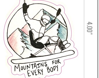 Berge für jeden Körper Sitski Sticker