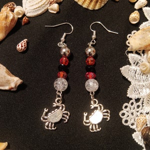 Crab Dangle Earrings Ocean Sea Creature Sealife Beach Boho Jewelry