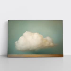 Minimalist Cloud Painting Print on Framed Canvas | Abstract Blue Sky & Clouds Artwork | Moody Wall Art | Study Room Decor