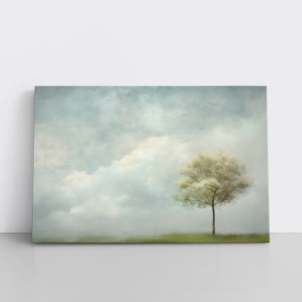 Cloud and Tree Art Print Etsy