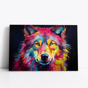 Wolf Artwork | Spirit Wolf Print | Wolves Painting on Framed Canvas Wall Art | Spirit Animal | Grey Timber Wolf
