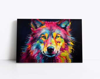 Wolf Artwork | Spirit Wolf Print | Wolves Painting on Framed Canvas Wall Art | Spirit Animal | Grey Timber Wolf