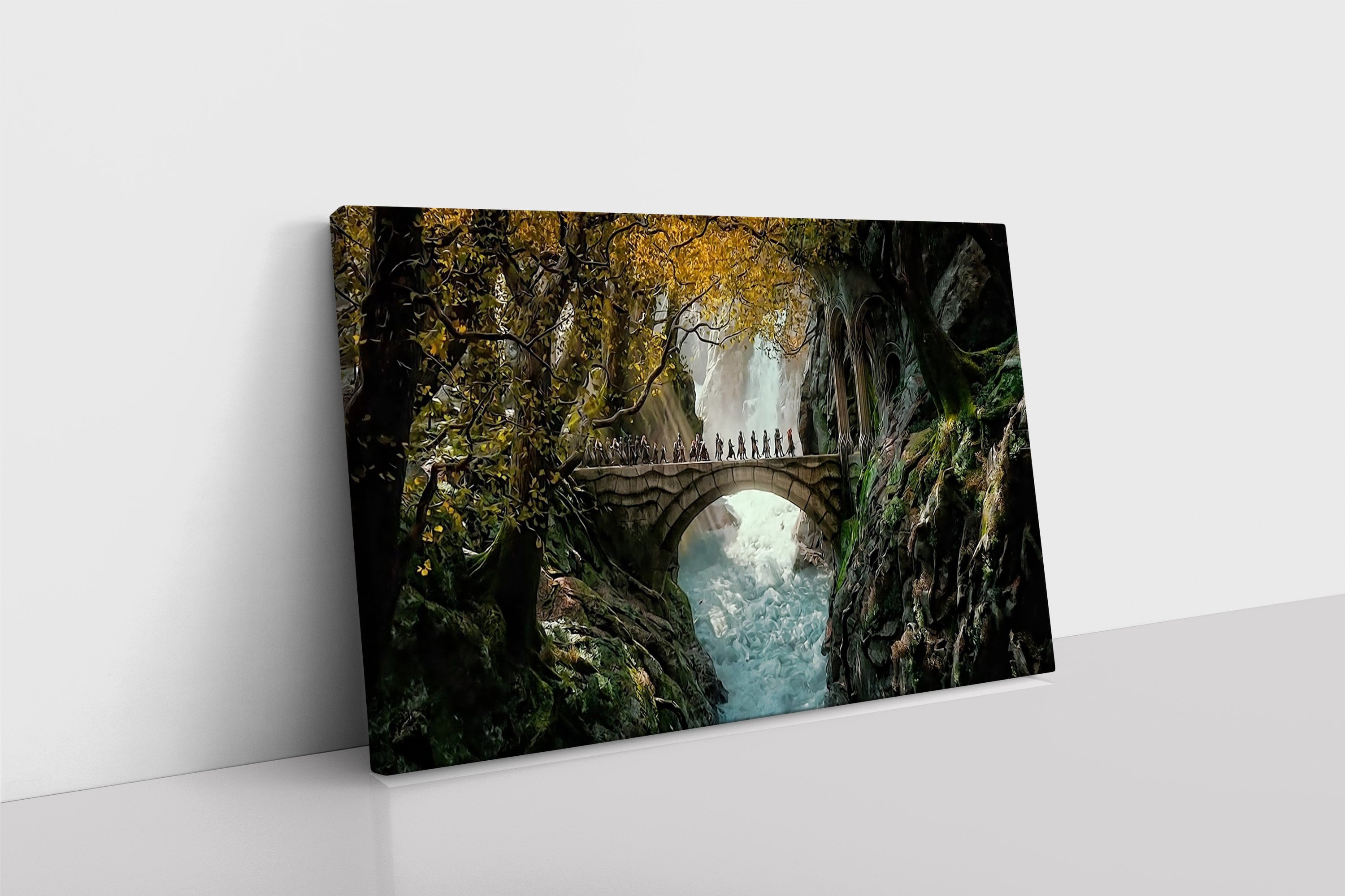 The Lord of the Rings Vintage Rivendell Painting Print on Framed Canvas ...