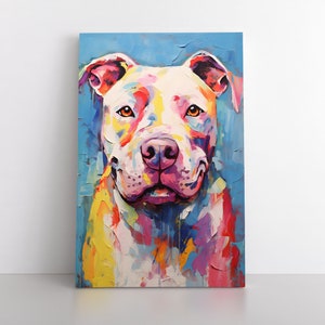 絵画 PITBULL  27x51cm Colorful Pit Bull Art Jigsaw Puzzle by Peggy Collins - Pixels