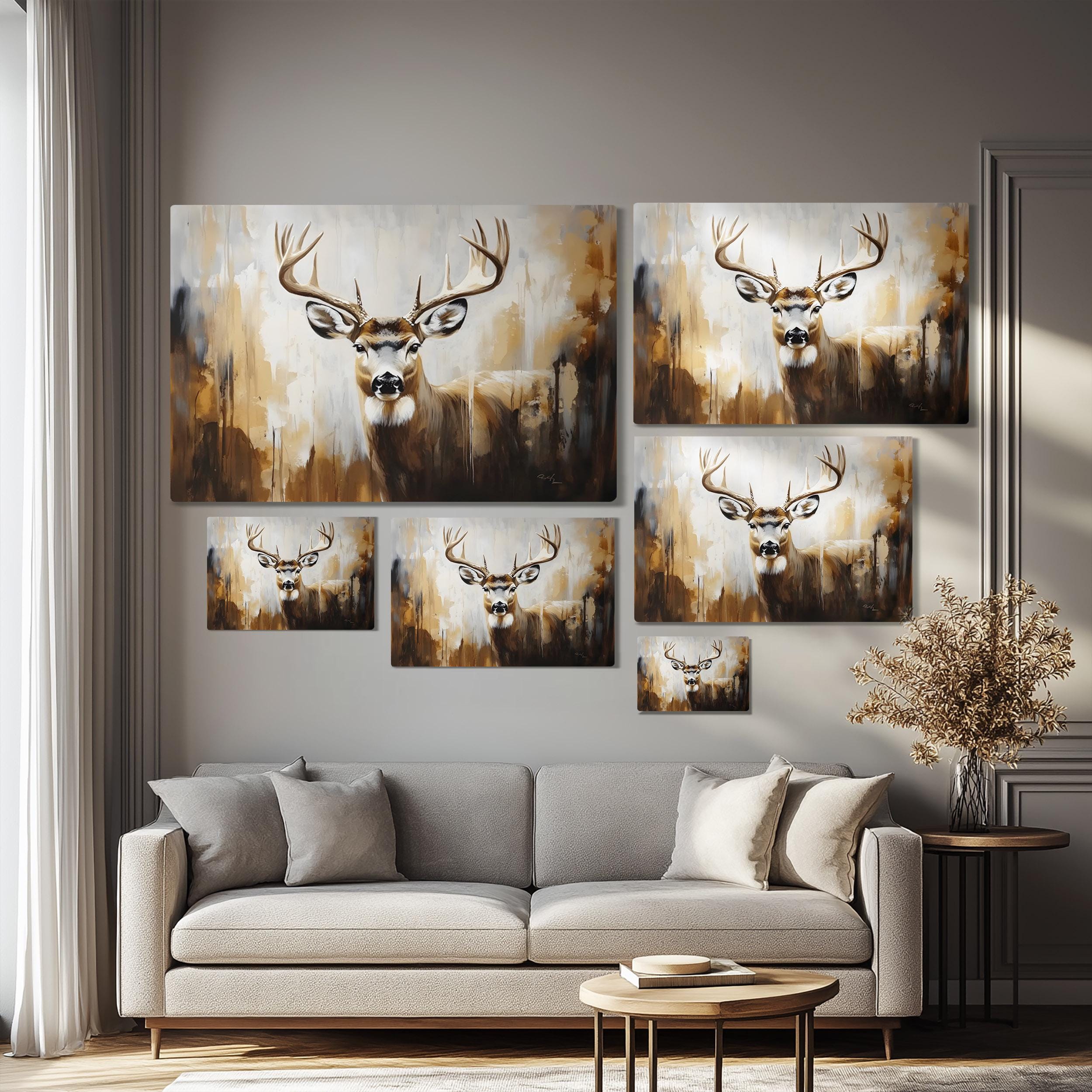 Whitetail Deer Buck Wall Art Print on Framed Canvas | Rustic Animals ...