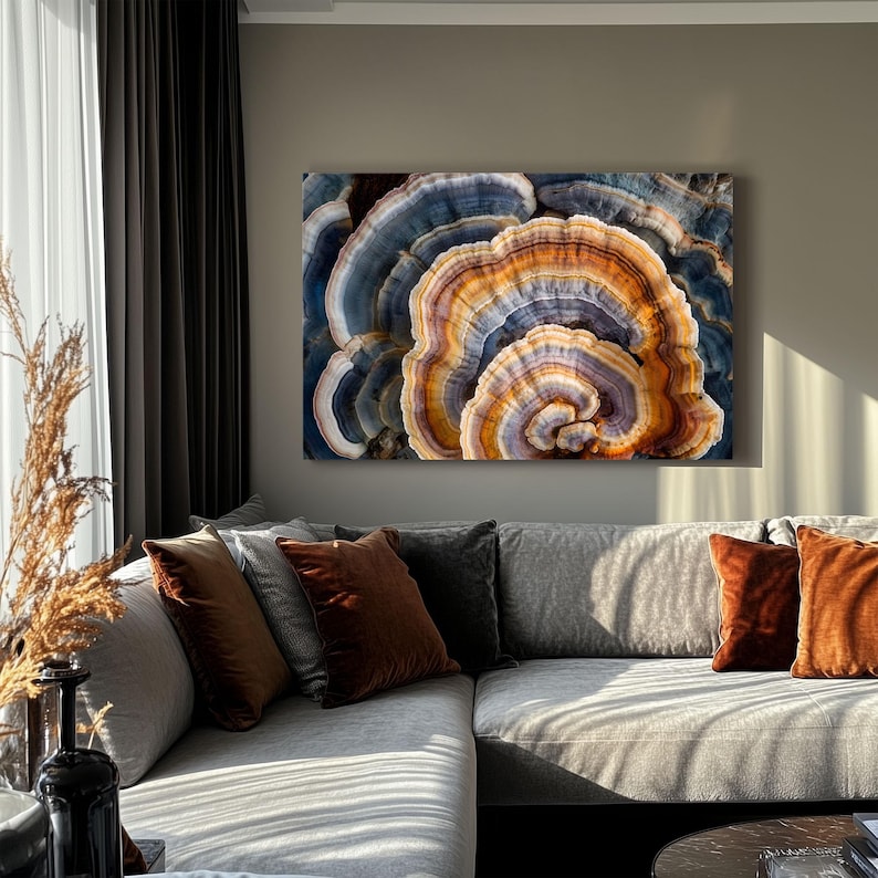 Mushroom Rings on Framed Canvas Wall Art Print | Earthy Forest Fungi ...