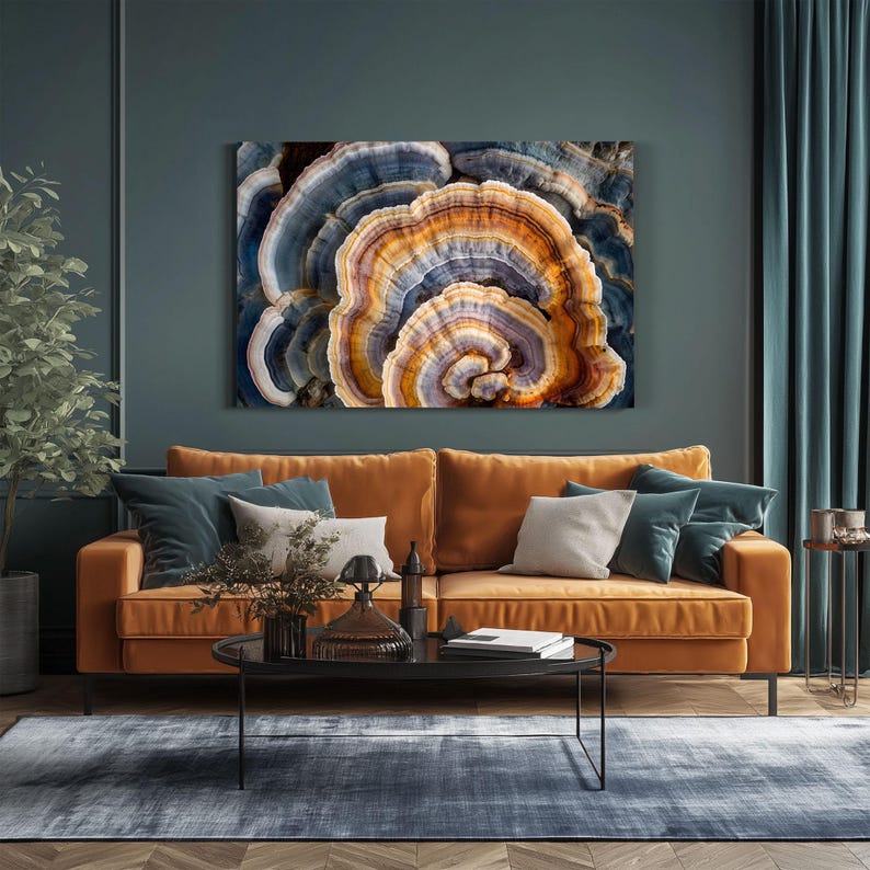 Mushroom Rings on Framed Canvas Wall Art Print | Earthy Forest Fungi ...