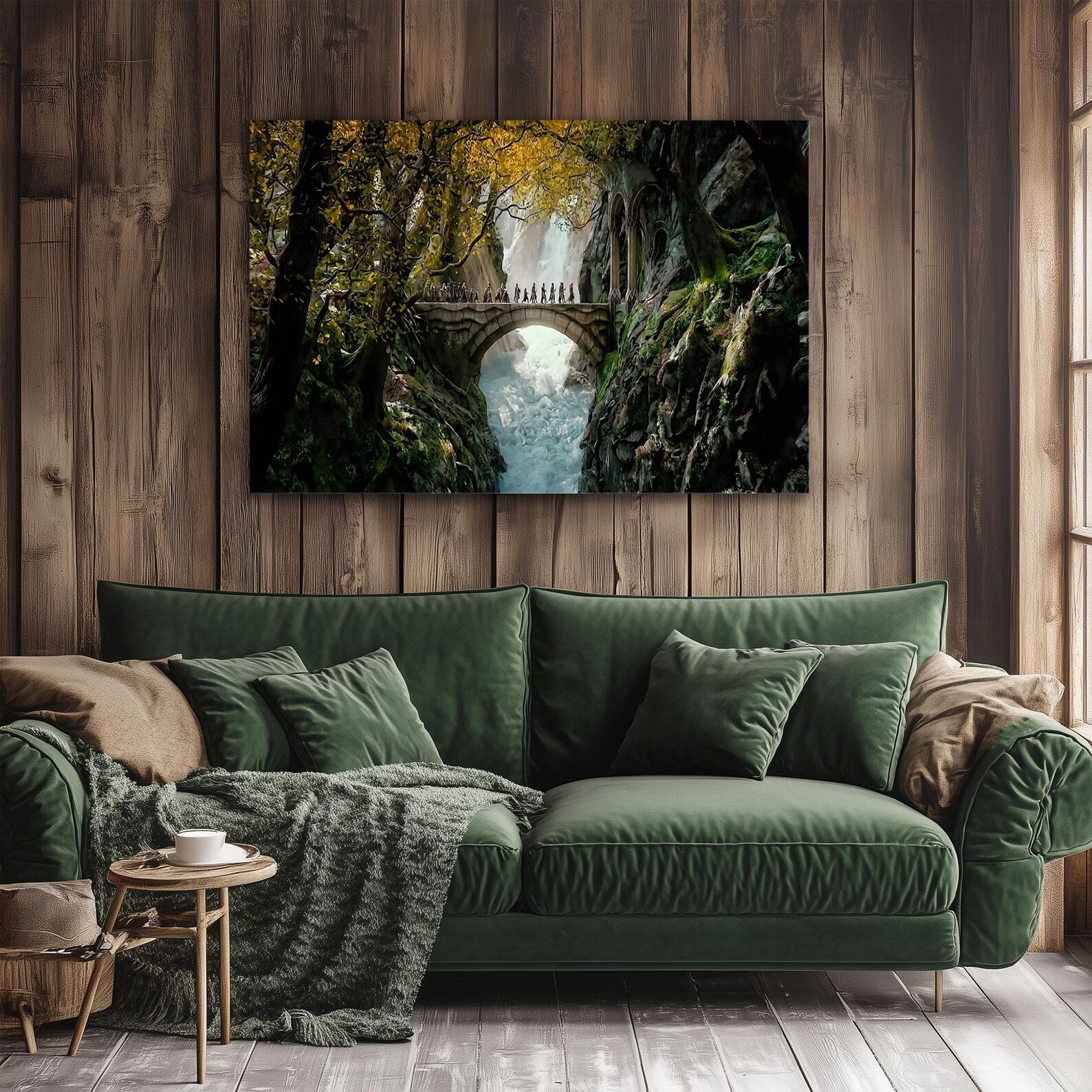 The Lord of the Rings Vintage Rivendell Painting Print on Framed Canvas ...