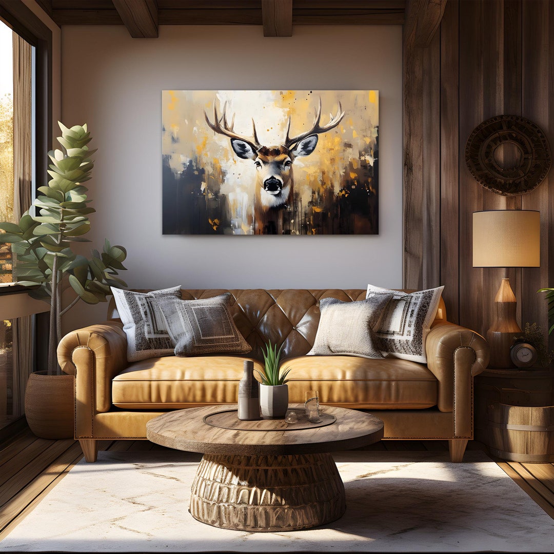 Whitetail Deer Wall Art Print on Framed Canvas | Rustic Animals ...