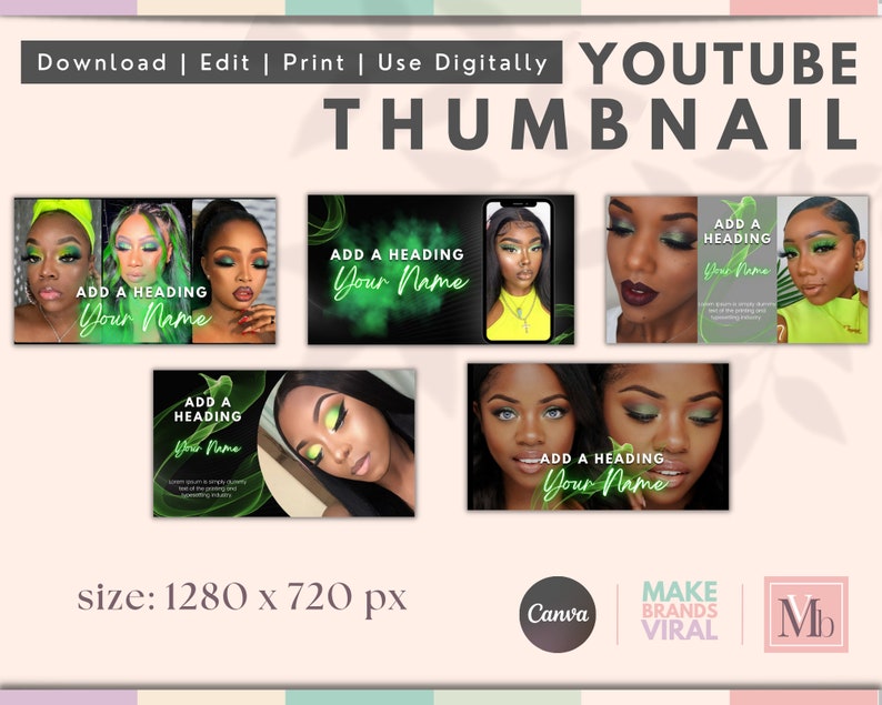 Neon Green Youtube Branding Kit Gaming, Editable Banners, Animated Intro & Outro Videos