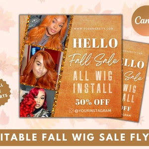 Wig Install Template, Wig Install Flyer, Hair Price List, Booking Template, Salon Price List, Editable Price List, Wig Flyer