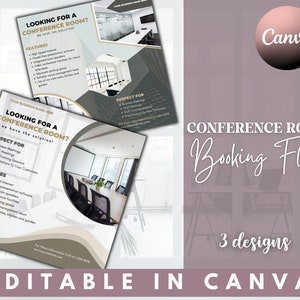 Conference Room For Rent Flyer, For Rent Flyer, Realtor Flyer, Real Estate Prospecting Flyer, Real Estate Marketing Templates ,Edit In Canva