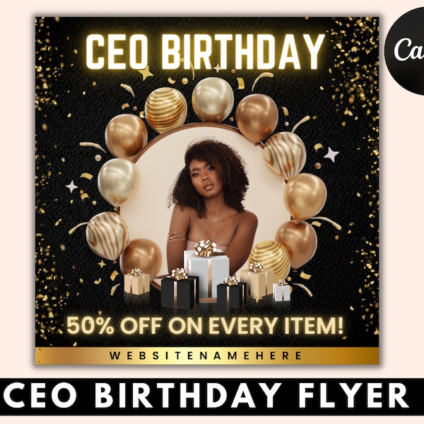 CEO Birthday Flyer, Birthday Invitation, Business Anniversary, Birthday Sale Flyer, Birthday Party, CEO Birthday Flyer, Social Media Post