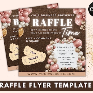 Raffle Ticket Template, Flyer Template, Instagram Flyer, Hair Raffle Flyer, Logos and Branding, Business Flyer, Nail Raffle Flyer