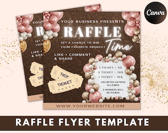 Raffle Ticket Template, Flyer Template, Instagram Flyer, Hair Raffle Flyer, Logos and Branding, Business Flyer, Nail Raffle Flyer