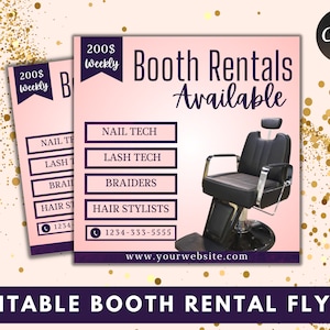 Social Media Flyer, Booth Rental Flyer, Beautician Flyer, Booth Rental Post, Booth for Rent Flyer, Chair Rental, Marketing Flyer