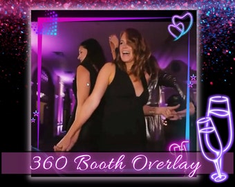 360 Booth Overlay Template,360 Spinner Booth Design, Photo Booth Frame, 360 Video Booth Overlay Wedding, Golden 360 Booth Overlay
