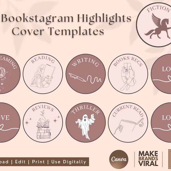 Bookstagram Highlight Covers, Instagram Highlight Cover, Instagram Highlight, Social Media Book Icons, Instagram Template