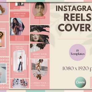 15 Instagram Reel Vorlagen, Blush Pink Instagram Reel Cover, bearbeitbare Canva Reels Vorlage, Instagram Reels Vorlage Canva, Pink Theme
