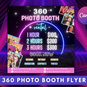 360 Photobooth Flyer | Animierter 360 Photobooth Flyer | Event-Fotografie Verleih Party| Feier Jetzt Buchen Flyer | Fotoautomat Instagram