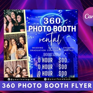 360 Photo Booth, 360 PHOTO BOOTH FLYER, Photo Booth Flyer, Event Flyer, Social Media Flyer, Photo Booth Business, 360 Booth Flyer