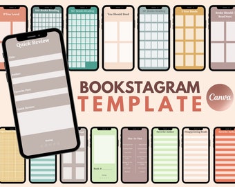 Pacchetto di modelli di storie per Bookstagram, Book Blogger, Canva (download digitale)