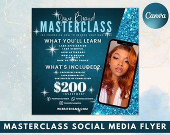 Masterclass Social Media Flyer, Makeup Branding Template