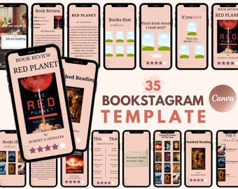 Pacchetto di modelli per storie di Bookstagram, tema per blogger di libri (download digitale)