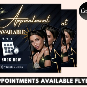 Booking Flyer, DIY Flyer Template Design, Hair Flyer, Appointments Flyer, Book Now Flyer, Lash Flyer, Now Accepting Bookings Flyer