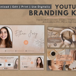 Youtube Branding Kit, Youtube Banner Template, Youtube Thumbnail, Youtube Intro And Outro, Youtube Intro Video, Youtube Channel Kit, yt Logo