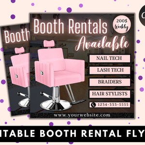 Diy Booth Rental Flyer, Social Media Flyer, Booth Rental Flyer, Booth Rental Post, Booth for Rent Flyer, Chair Rental, Digital Flyer