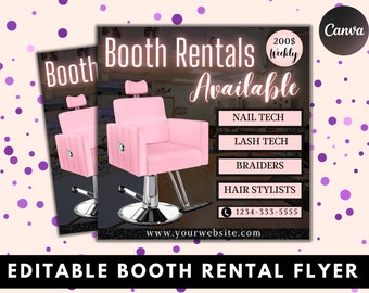 DIY Booth Rental Flyer, Salon Chair (Digital Flyer)