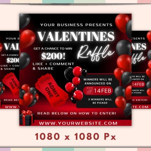 Valentines Day Raffle Giveaway Flyer