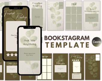 Modello di storia di Bookstagram / Canva Book Blogger (download digitale)