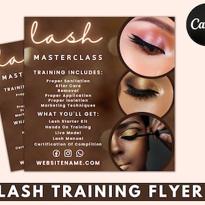 Lash Training Flyer, Black And White, Minimal Flyer,  Beauty Flyer, Lash Business, Instagram Flyer, Social Media Flyer, Editable Flyer