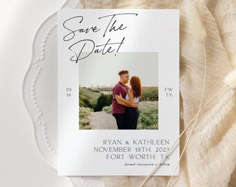 Save the Date for Minimalist Wedding, Classic Typography Save the Date, Customizable Template, Editable Template,  Save the Date Cards, J01