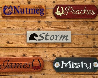 Custom Horse Stall Sign, Personalized Barn Decor, Wooden Name Plate