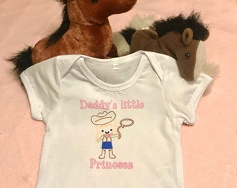 Baby Bodysuit-Daddy's Little Princess/Onsie/One piece/Little Cowgirl Clothes/Baby Underwear/Baby Girl Gift