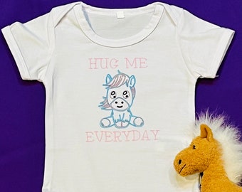 Baby Bodysuit-Hug Me Everyday suit-One piece-Horse Baby Bodysuit-Unisex Baby clothes-Cute Baby Clothes-Baby Underclothes-Baby shower gift