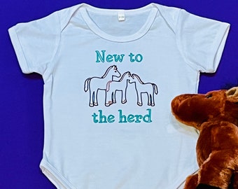 Baby Bodysuit-New to the Herd-One piece-Welcome Baby-Farm Animal-Cute Baby Clothes-Baby Underwear-Underclothes-Unisex Baby clothes-Baby gift