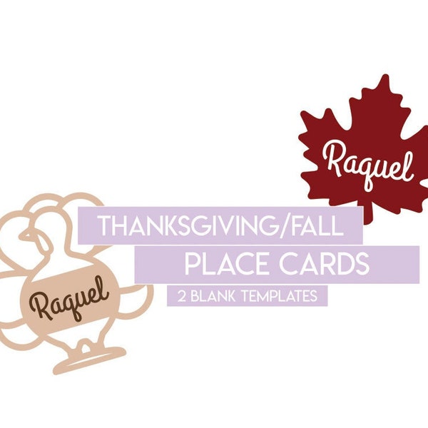 Thanksgiving/Fall Place Cards for your Tablescape - Digital File for your Glowforge - Cricut - Engraved File - SVG