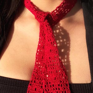 Vintage Diamond Crochet Tie & Belt Pattern | Retro 70s Lace Skinny Scarf Crochet Pattern (PDF Pattern)