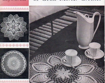 Téléchargement numérique PDF | vintage J & P Coats Napperons en Coats Mercer-Crochet N° 525 (23 pages, 11 patrons)