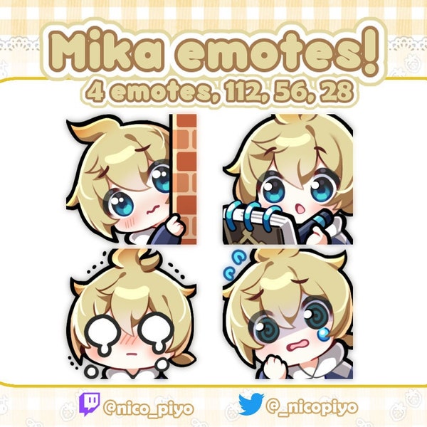 Genshin impact mika emotes for twitch, youtube and discord