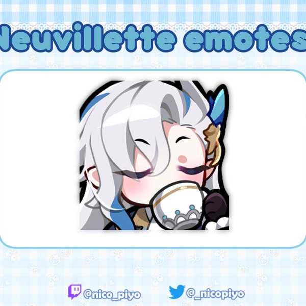 Genshin impact Neuvillette tea emote for Twitch and Discord