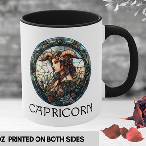 Capricorn Coffee Mug, Astrology Lover Gift For Her, Celestial Tea Mug, Constellation Coffee Cup, December January Birthday, Zodiac Sign Mug