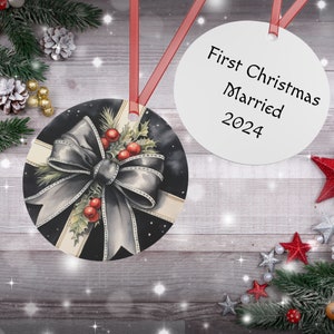 Personalized Gothic Metal Christmas Ornament, Unique Dark Academia Holiday decor, Alternative Christmas Ornament Exchange, Somber Yuletide