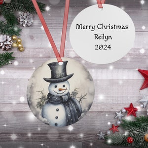 Personalized Gothic Metal Christmas Ornament, Unique Dark Academia Holiday decor, Alternative Christmas Ornament Exchange, Somber Yuletide