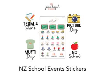 School Events Planner Journal Calendar Stickers New Zealand